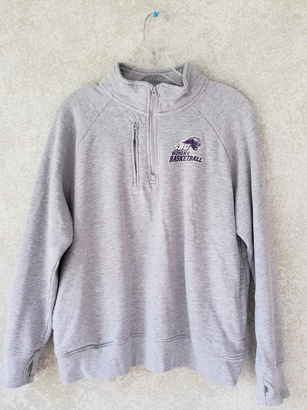SBU Southwest Baptist University Basketball Light Gray Quarter-Zip Pullover Lrg